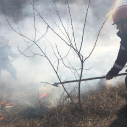 Incendiu de vegetație în Bontida: un bărbat rănit