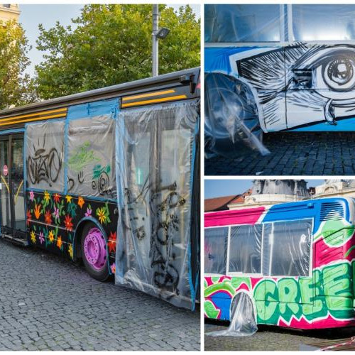 Două autobuze din Cluj-Napoca transformate în opere de artă