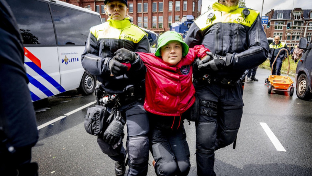 Greta Thunberg, arestată în timpul unei demonstrații pro-palestiniene la Copenhaga