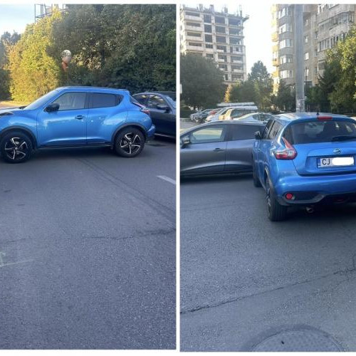 O mașină fără șofer blochează o stradă din Cluj-Napoca