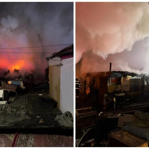 Incendiu la locuințe improvizate pe strada Cantonului din Cluj-Napoca