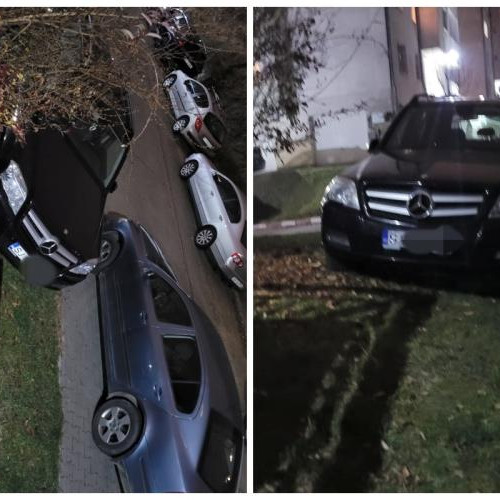 Un şofer din Sălaj se urcă cu Mercedesul pe spaţiul verde din Cluj