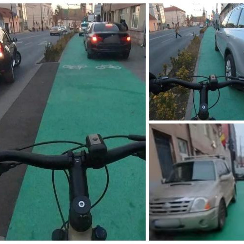 Alertă de la un biciclist despre parcările ilegale din Cluj