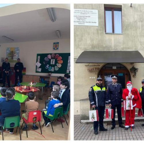 Moș Crăciun surprinde copiii de la Școala Specială pentru deficienți de auz din Cluj-Napoca