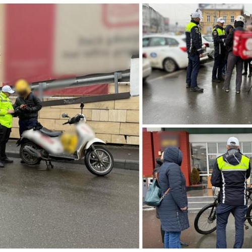 Polițiștii au ieșit ,,la vânătoare” de livratori pe străzile din Cluj! 100 dintre ei au fost sancționați. S-au dat amenzi de mii de lei - FOTO