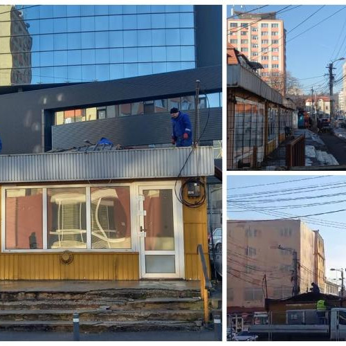 Demolarea gheretelor de pe strada Argeș din Piața Mihai Viteazu