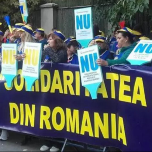 Miting de protest al Sindicatului 'Solidaritatea Sanitară' în București pe 11 martie