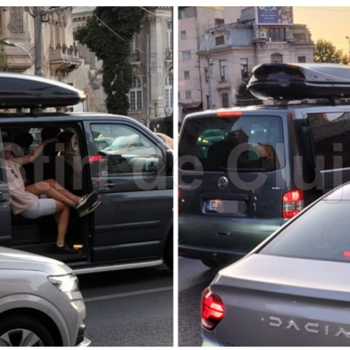 scandalo pe strada: un minivan cu ușa deschisă în centrul Bucureștiului