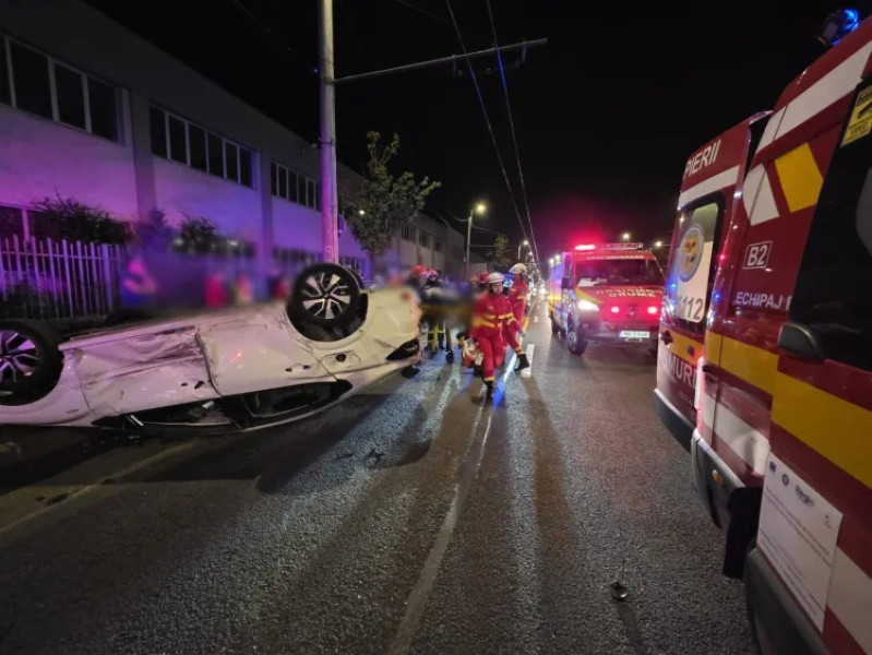 Accident pe banda 1: șofer din Alba și tânăr din Bistrița-Năsăud implicați