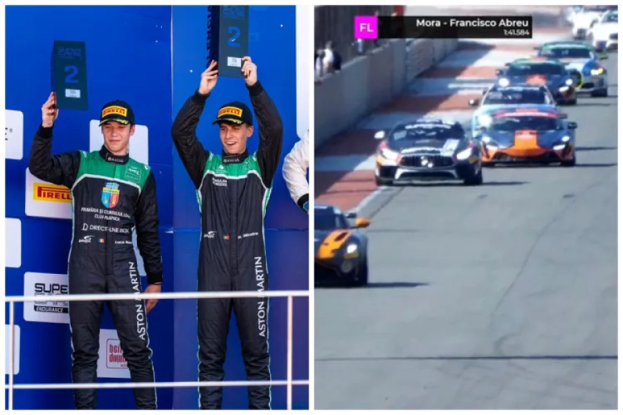 Moment de mândrie pentru motorsportul clujean. Luca Savu, la doar 17 ani, pe podiumul Iberian Supercars GT-4 FOTO