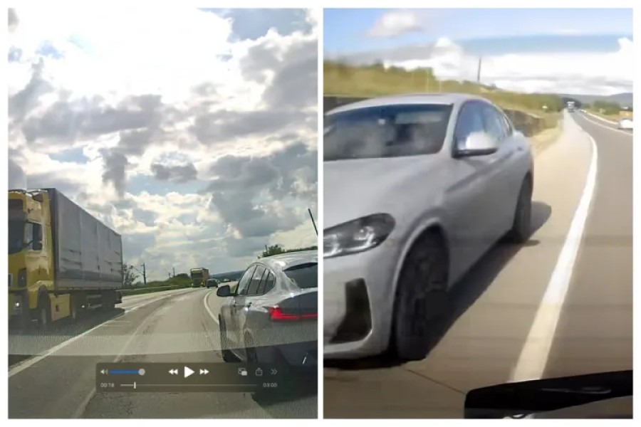 Șofer prins depășind periculos pe ruta Gherla – Cluj, filmat în acțiune