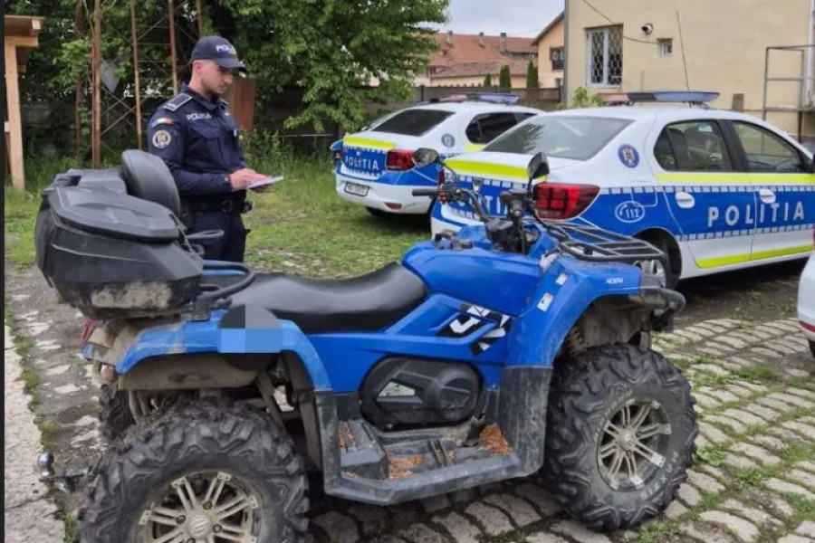 Clujean prins conducând un ATV neînmatriculat fără permis în comuna Nima