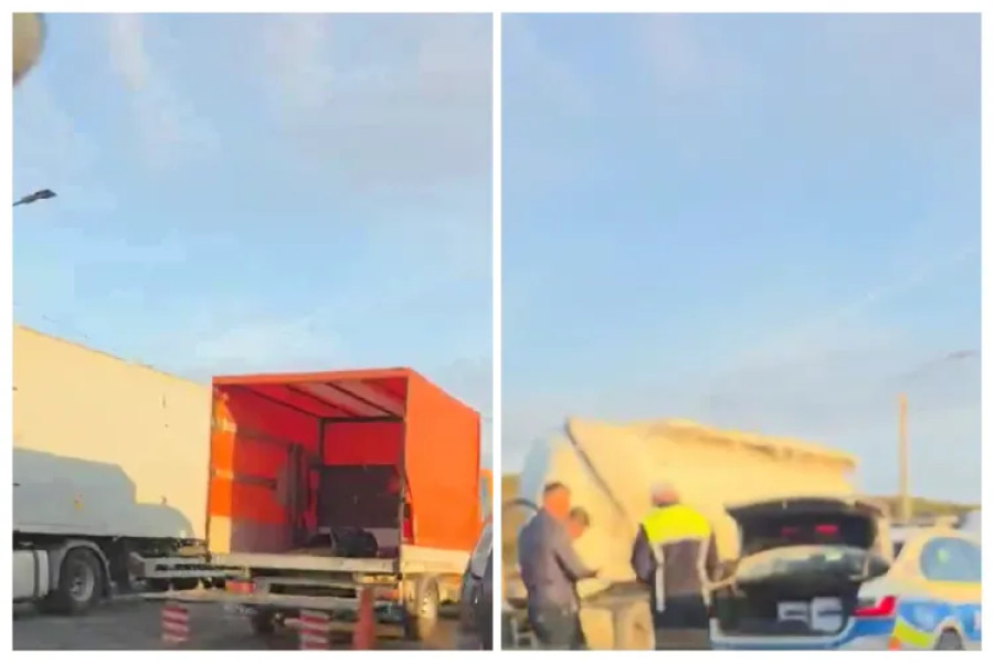 Accident pe DN1C în Jucu între o autospecială de poliție și două autoturisme
