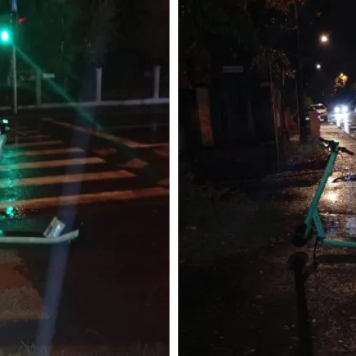 Clujean lovit de trotinetă electrică reclamă haosul de pe trotuare