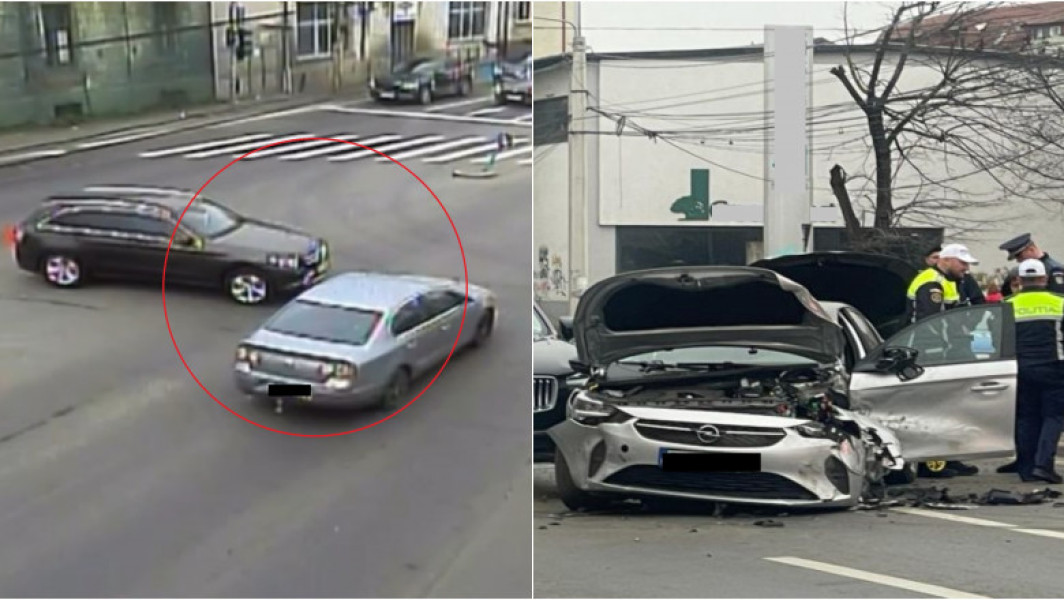 Accident în lanț în Timișoara: O șoferiță a provocat coliziunea în care 5 mașini s-au ciocnit în intersecție