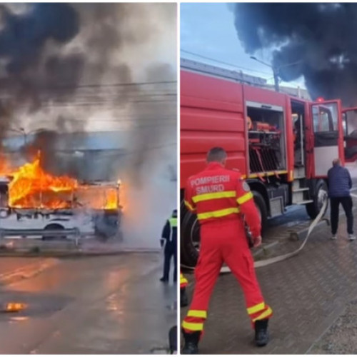 Autocar în flăcări pe Drumul din Caraș Severin, 30 de elevi în siguranță