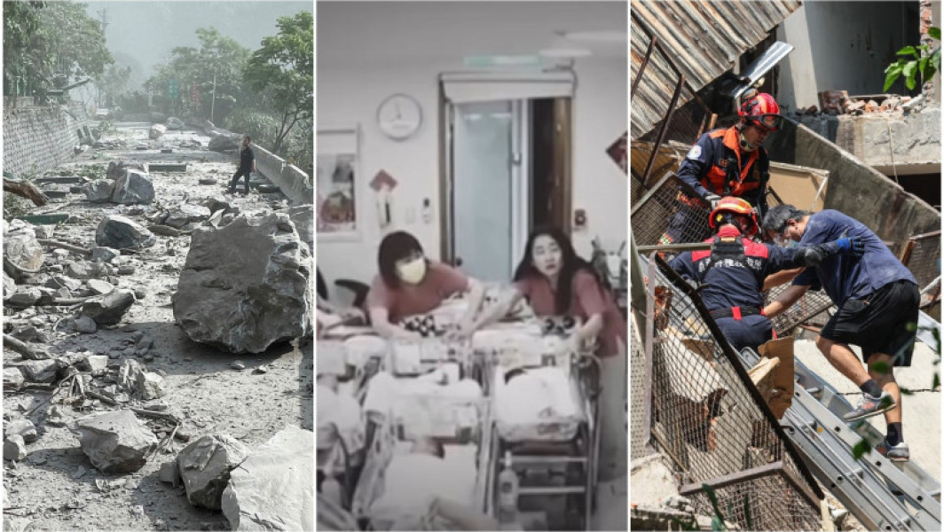 Video&Foto "Ploua cu pietre din munte, ca gloanțele". Mărturii teribile despre cutremurul din Taiwan. Imagini cu asistente protejând bebeluși