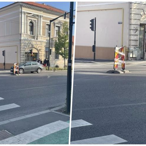 Două balize de semnalizare nefolosite de săptămâni la intersecția Căii Moților cu strada Moldovei ridică semne de întrebare în Cluj-Napoca: se apropie campania electorală?