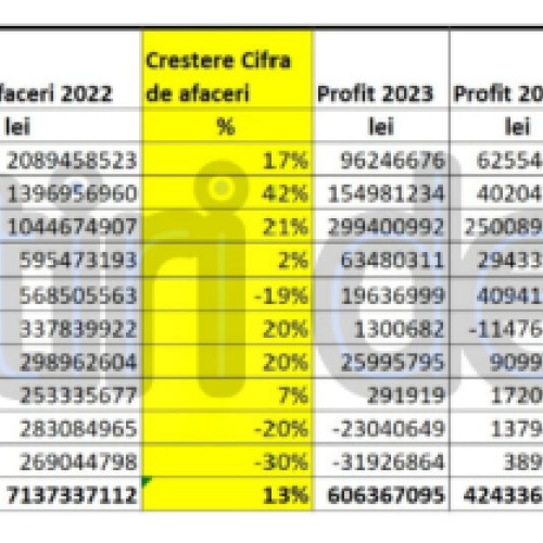 Industria prelucrătoare din Cluj: Creștere de 13% a vânzărilor în 2023