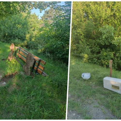 Amplasamente vandalizate în parcul Colina din Mănăștur