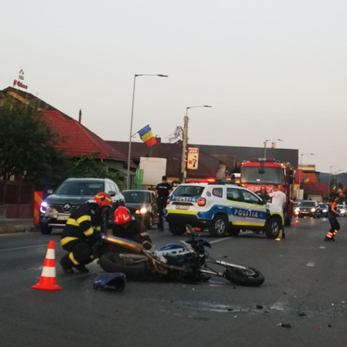 Accident grav în comuna Florești, județul Cluj: Un motociclist rănit și trafic blocat